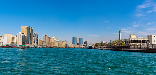 A view up the Dubai Creek in the UAE in springtime