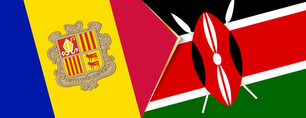 Andorra and Kenya flags, two vector flags.