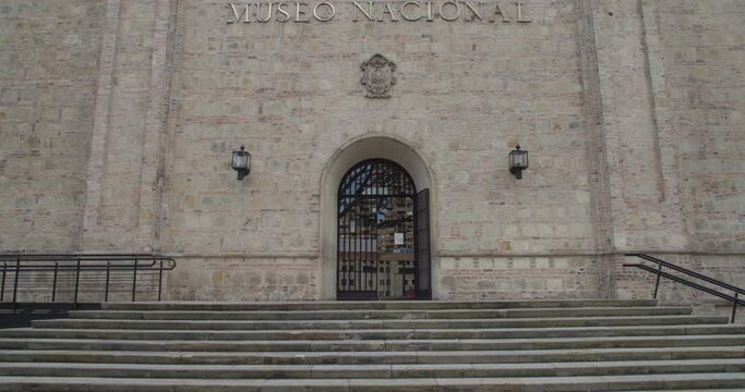 Museo Nacional entrance in Bogota Colombia central square.