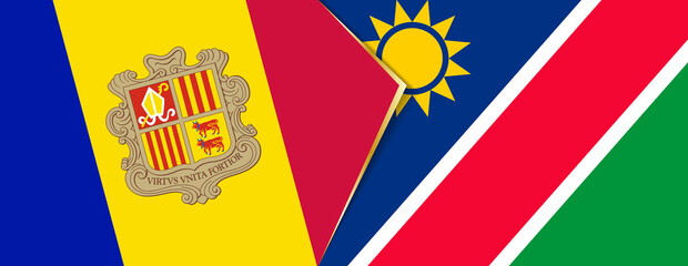 Andorra and Namibia flags, two vector flags.