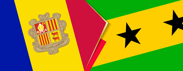 Andorra and Sao Tome and Principe flags, two vector flags.