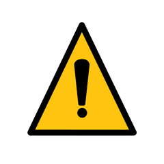 yellow warning triangle sign vector 