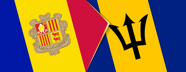 Andorra and Barbados flags, two vector flags.