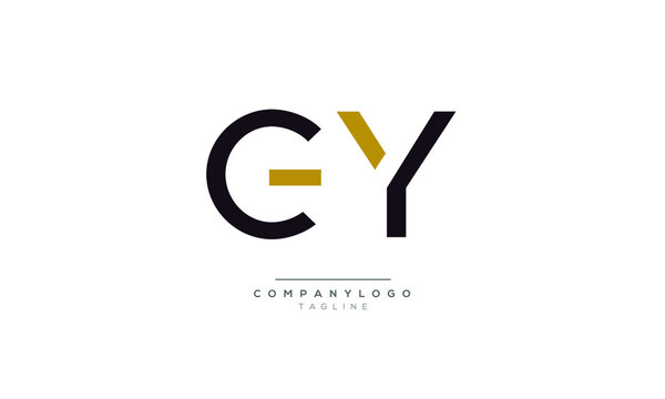 GY initials monogram letter text alphabet logo design