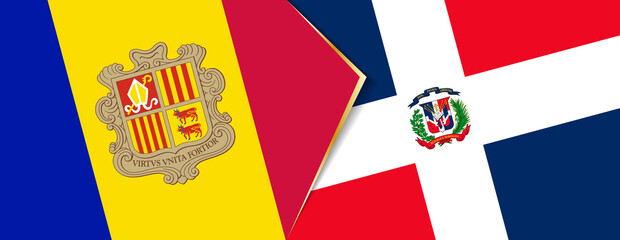 Andorra and Dominican Republic flags, two vector flags.