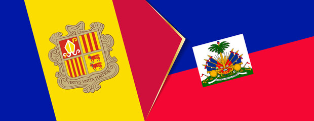 Andorra and Haiti flags, two vector flags.