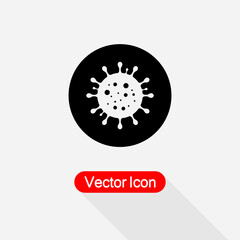 Coronavirus Bacteria Cell Icon, Bacteria Icon Vector Illustration Eps10