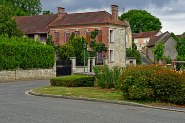 Fototapeta na wymiar Buhy; France - july 2 2020 : picturesque village in summer