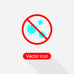 Covid-19 Icon Coronavirus Bacteria Cell Icon, Bacteria Icon Vector Illustration Eps10