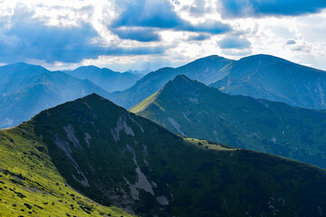 Naklejka na ściany i meble Landscape of the Western Tatras in Poland. Mountain landscape.