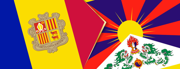Andorra and Tibet flags, two vector flags.