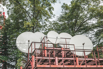 satellite dish on a roof