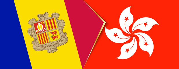 Andorra and Hong Kong flags, two vector flags.