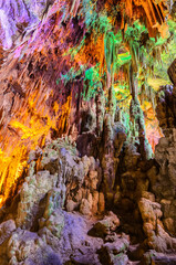 Iside of the cave of Grotte of Castellana. Stalagmites, stalactites, canyons and caves characterise this pathway long 3 km to more than 60 meters deep.