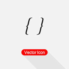 Curly Bracket Icon, Quote Sign Vector Illustration Eps10