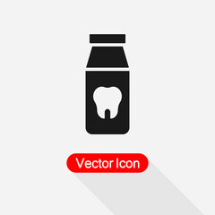 Dental Pills Bottle Icon Vector Illustration Eps10