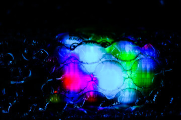 abstract background created with a colorful image through a sheet of plastic bubble wrap