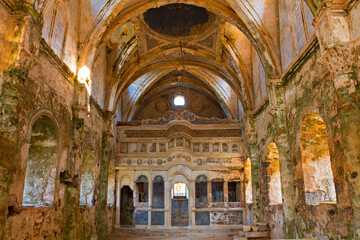 Obraz premium Abandoned Greek Orthodox Church in the village of Kayakoy, in Fethiye, Turkey