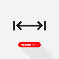 Double Arrow Icon, Web Arrow Symbol Distance Icon Vector Illustration Eps10