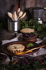 Pie with currants, gooseberries.