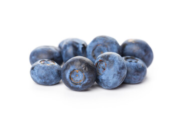 heap of blueberries isolated on white background