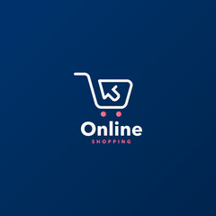 Online shopping logo icon design concept