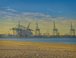 deep container terminal in port gdansk  - obrazy, fototapety, plakaty