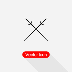 Fototapeta premium Fencing Sport Icon, Fencing Sword Icon,Cross Rapiers Icon Vector Illustration Eps10