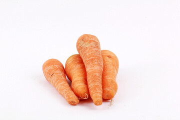 Raw carrot isolated on white background