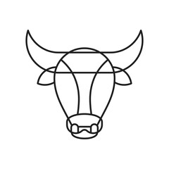 Bull Head outline logo on white background.