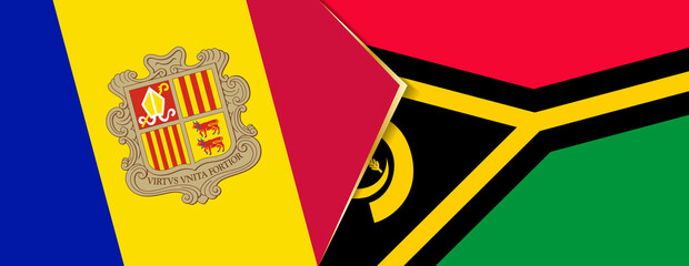 Andorra and Vanuatu flags, two vector flags.