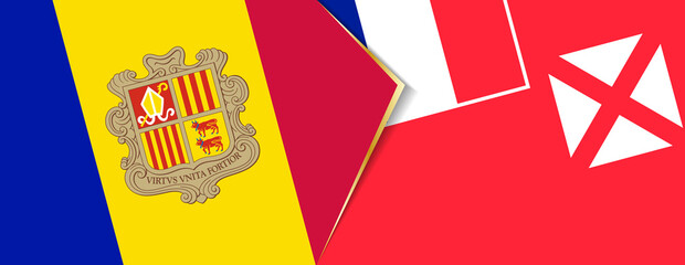 Andorra and Wallis and Futuna flags, two vector flags.