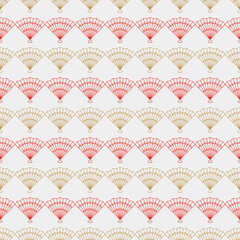 Chinese Pattern with gold Fan. Traditional Chinese decoration.