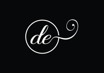 D E letter sign symbol. Initial Letter D E Logo Design Vector Template. Monogram logo