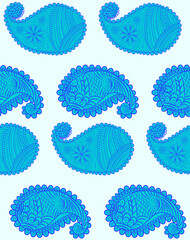 seamless pattern with Indian ornament. Turkish cucumber