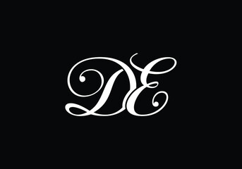 D E letter sign symbol. Initial Letter D E Logo Design Vector Template. Monogram logo