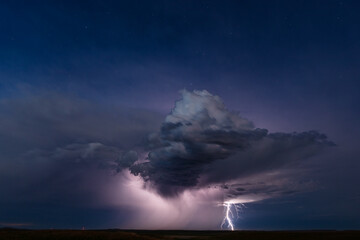 Distant storm with lightning