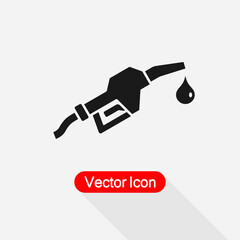 Fuel Icon, Gasoline Pump Nozzle Icon Vector Illustration Eps10