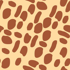 Giraffe fur seamless pattern, tropical animal skin texture.
