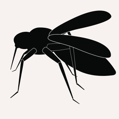symbolic black-and-white image of a mosquito, icon