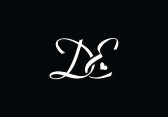 D E letter sign symbol. Initial Letter D E Logo Design Vector Template. Monogram logo