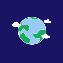 earth color icon. world sphere vector