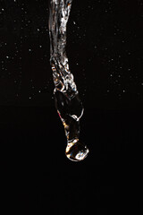water splash on black isolated background