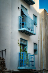 Mediterranean Balconade Typical From Spain In Peniscola.