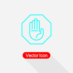 Hand Stop Icon, Hand Icon, Palm Symbol Vector Illustration Eps10