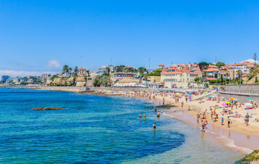 Fototapeta na wymiar Ocean shore near Praia do Poca beach Estoril coastal resort near Lisbon Portugal Europe