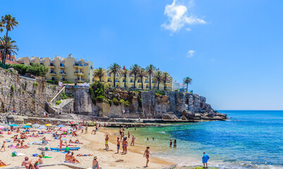 Ocean shore near Praia do Poca beach Estoril coastal resort near Lisbon Portugal Europe