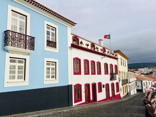 Colorful houses in the island, Portugal 