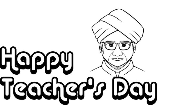 happy teachers day poster with white background