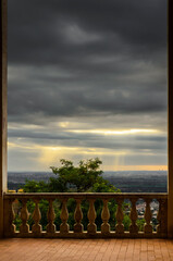 View from the balcony at thunder clouds